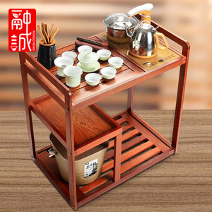 茶车竹制移动茶台家用茶水架带轮全自动简约茶盘套装茶台茶桌边柜