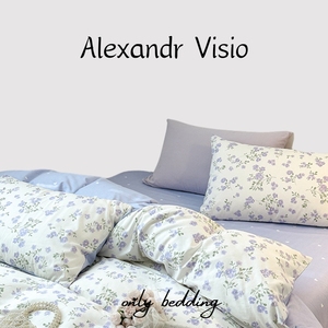 Alexandr Visio全棉新款田园风四件套蓝汐蓝紫色床单床笠床上用品