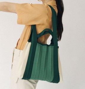 PLEATSMAMA 设计师品牌 韩国代购20夏季褶皱风琴拼色单肩手提包拼
