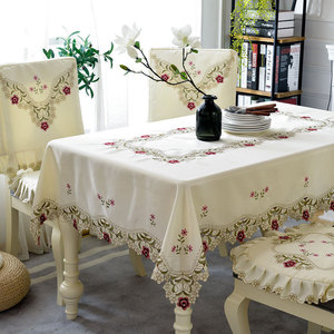 ins欧式餐桌布茶几台布布艺长方形家用桌布椅垫椅子套罩套装