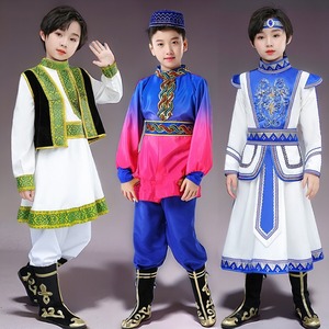 六一儿童演出服男新疆舞蹈服少数民族服装塔塔尔塔吉克乌兹别克族