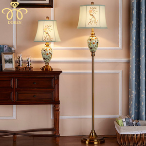 多伦 美式陶瓷落地灯卧室客厅欧式现代简约创意书房立式落地台灯