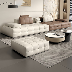 柏丝纳意式极简劳伦斯真皮沙发客厅现代简约设计师大户型沙发