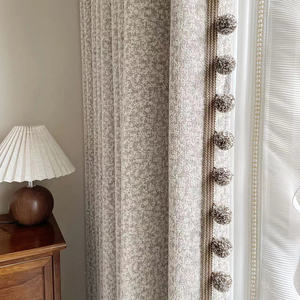 中古风 现代新中式加厚高遮光雪尼尔色织提花卧室客厅咖啡色窗帘