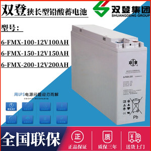 双登狭长型蓄电池6-FMX-100 通信基站室外柜12V100AH/150AH/200AH