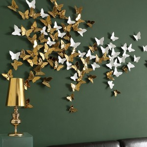 创意壁式艺术蝴蝶壁挂客厅卧室墙面装饰挂件免打孔软装创意墙饰品