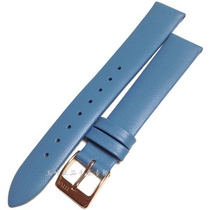 正品铁达时TITUS表带真皮蓝色女款表链手表皮带16mm宽度无纹理