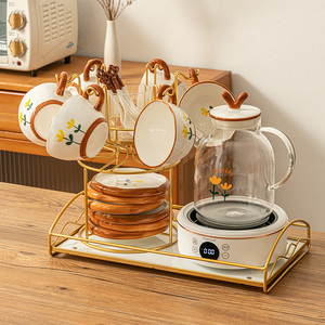釉下彩咖啡杯套装高颜值陶瓷杯子高级感下午茶茶具设计感新款精致