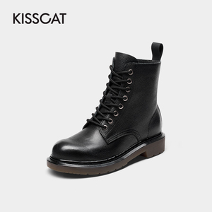 KISS CAT/接吻猫银泰专柜2020冬新款女简约马丁靴短靴KA10548-50
