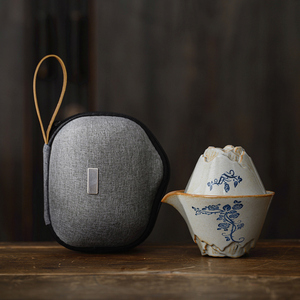 日式复古便携式旅行茶具小套装一壶二杯收纳家用办公室户外快客杯