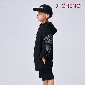 中国设计师原创Ji Cheng吉承 金银线翅膀儿童连帽卫衣亲子装2448