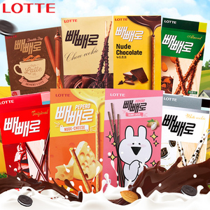 韩国进口乐天巧克力棒32克扁桃仁夹心巧克力棒曲奇巧克力拿铁咖啡