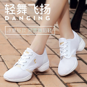 2013新款舞蹈鞋成人广场舞大码女鞋小白鞋透气软底春季网面跳舞鞋