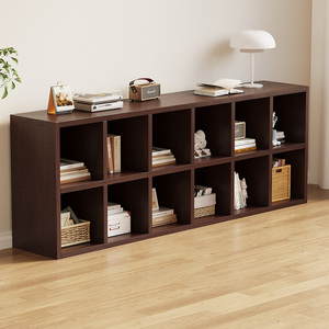 全实木书架中式松木落地靠墙格子柜自由组合家用置物收纳架子书柜