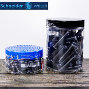 德国进口施耐德钢笔墨囊schneide纯蓝可擦瓶装100支墨胆小学生钢笔可替换蓝黑色墨水欧标通用2.6mm小口径黑色