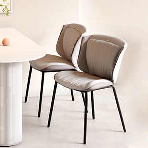 餐椅家用北欧意式极简椅子轻奢高级拼色凳子奶油风欧式餐厅餐桌椅
