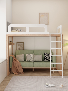 寝舒堡 实木高架床儿童架子床省空间上床下柜框架床衣柜组合床