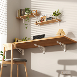 墙上置物架挂墙书桌定制桌面板悬空桌折叠板木板实木墙桌餐桌桌板