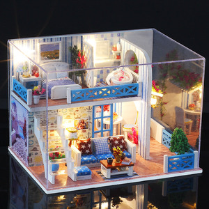 diy小屋手工制作小房子模型拼装别墅玩具屋积木立体拼图生日礼物