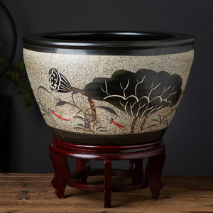 陶瓷鱼缸创意荷花缸大型乌龟缸睡莲碗莲花盆阳台庭院假山风水水缸