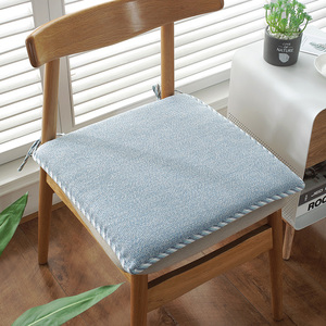 四季棉线厚垫坐垫办公室沙发电脑椅子透气棉麻椅垫学生汽车座垫