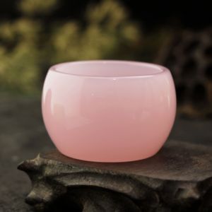 玉瓷茶杯中式琉璃主人杯女士芙蓉粉色冰种个人专用茶盏品茗杯茶具