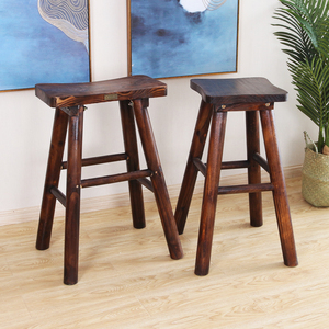 实木吧台椅创意木质酒吧椅休闲吧椅吧凳高脚椅子复古时尚高脚凳子