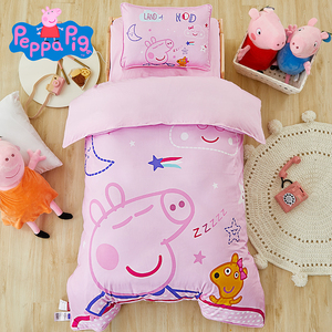 小猪佩奇幼儿园被子三件套六儿童纯棉被套褥午睡宝宝入园专用床品