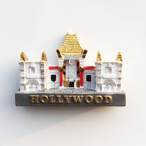 创意磁性冰箱贴美国洛杉矶好莱坞大道立体中国剧院旅游纪念工艺品
