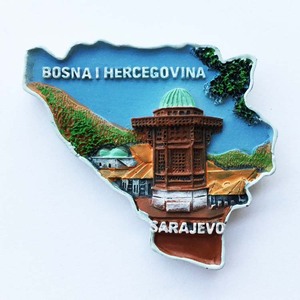 波黑首都萨拉热窝格兹胡色雷贝格清真寺立体风景旅游纪念品冰箱贴
