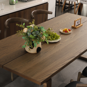 北欧莫比纯实木餐桌小户型简约美式白蜡木长方形恩书桌椅组合家用