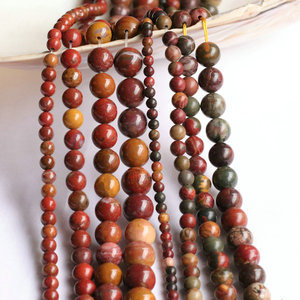 天然战国红玛瑙/非洲红绿石红线松圆珠散珠子配饰diy饰品串珠材料
