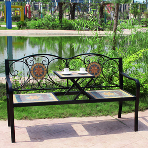 欧式铁艺阳台庭院花园长椅户外桌椅别墅露台休闲创意双人长凳