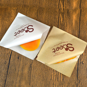 华信天诚 防油纸袋岩烧乳酪包包装纸袋三角袋甜甜圈汉堡纸袋100个