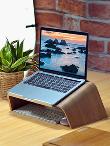 笔记本电脑支架Macbook托架垫增高办公室桌面木制支撑架子木质悬空底座