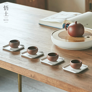 悟土原创个性茶杯垫品茗杯垫茶托隔热陶瓷功夫茶具茶道配件