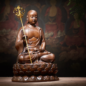 佛香天逸 铜地藏王菩佛像居家摆件地藏菩萨家用摆件娑婆三圣