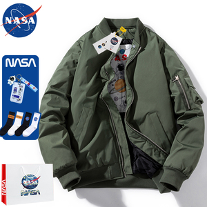 NASA美式潮牌MA1空军飞行员夹克男情侣ins复古棒球服秋冬加厚外套