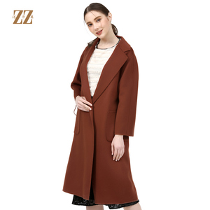 佐尔美冬季女装纯色百搭修身显瘦双面羊毛呢大衣外套E74SM10