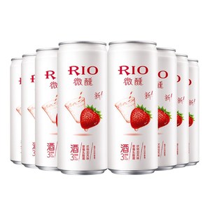 锐澳RIO洋酒预调鸡尾酒果酒微醺系列3度草莓乳酸菌味330ml*8罐