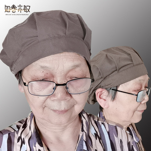 老年人夏季帽子薄款透气妈妈厨房防油烟头套奶奶婆睡觉手术戴布帽
