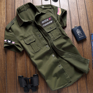夏装美国军装衬衫男短袖执行官夏季户外战术大码衬衣特种兵上衣服