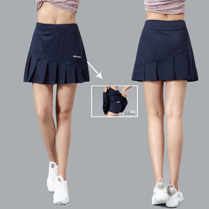 网球羽毛球服女2024新款速干跑步裙子运动裤裙假两件百褶半身短裙