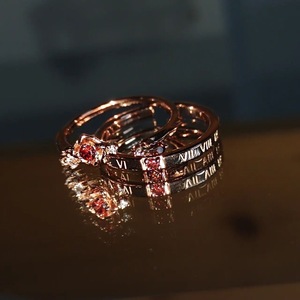 李泽言戒指同款情侣款戒指男女一对玫瑰色生日主题套装戒指指环潮