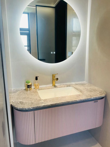 心海伽蓝KL822177轻奢新中式浴室柜组合大理石洗脸盆卫浴柜洗漱台