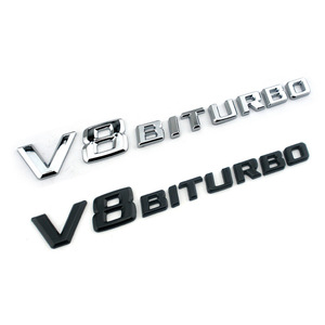 轻奢 奔驰V8 BITURBO车标 字标 双涡轮增压标志 叶子板车贴标原装