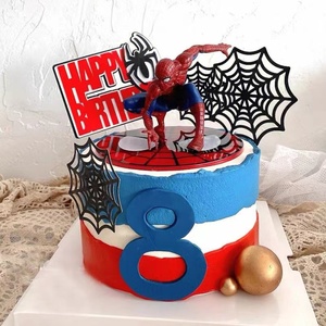 儿童生日蛋糕装饰摆件大号蜘蛛侠绿巨人钢铁侠美国队长生日装扮