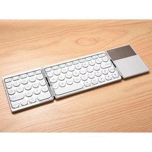 三系统通用折叠蓝牙键盘圆键帽带手写板键盘三折触控键盘新款定制