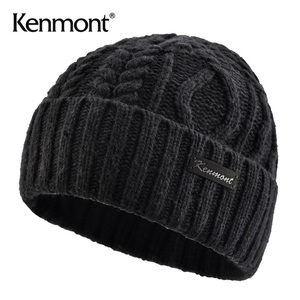 新款Kenmont卡蒙针织套头帽男秋冬毛线帽子羊毛针织帽瓜皮帽无檐