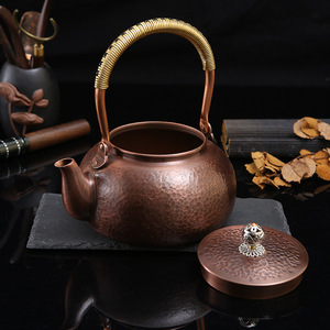 户外铜壶烧水壶电陶炉煮茶壶泡茶沏茶紫铜壶纯手工大容量家用茶壶
